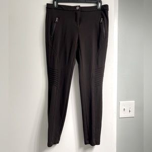 VGUC Adrienne Vittadini brown moto leggings- size 6